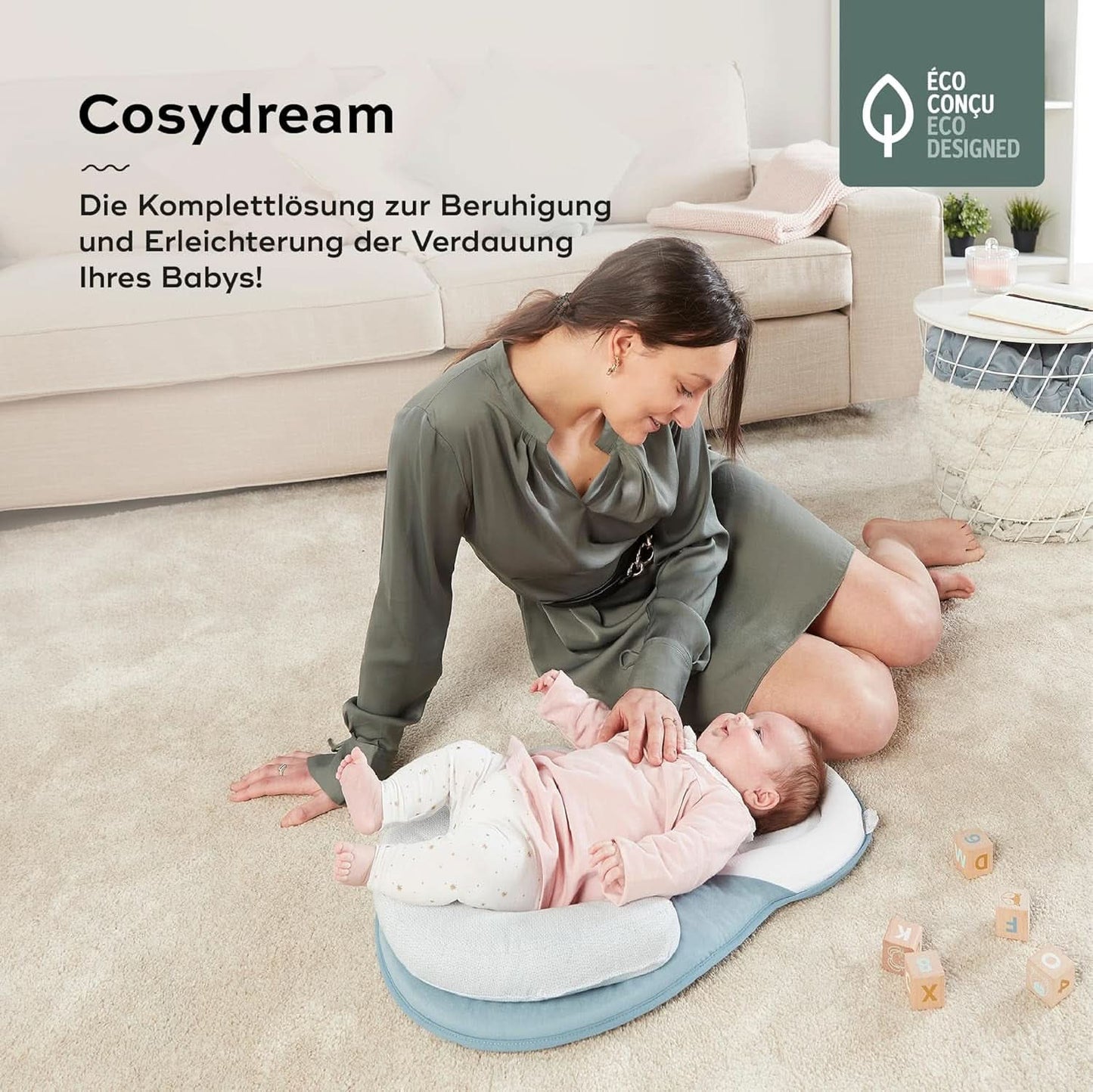 Babymoov Cosydream Mosaic polohovací polštář pro miminka k úlevě od koliky a prevenci plagiocefalie, 0-3 měsíce Příslušenství Jídlo a kojení Bebe Naty Shop