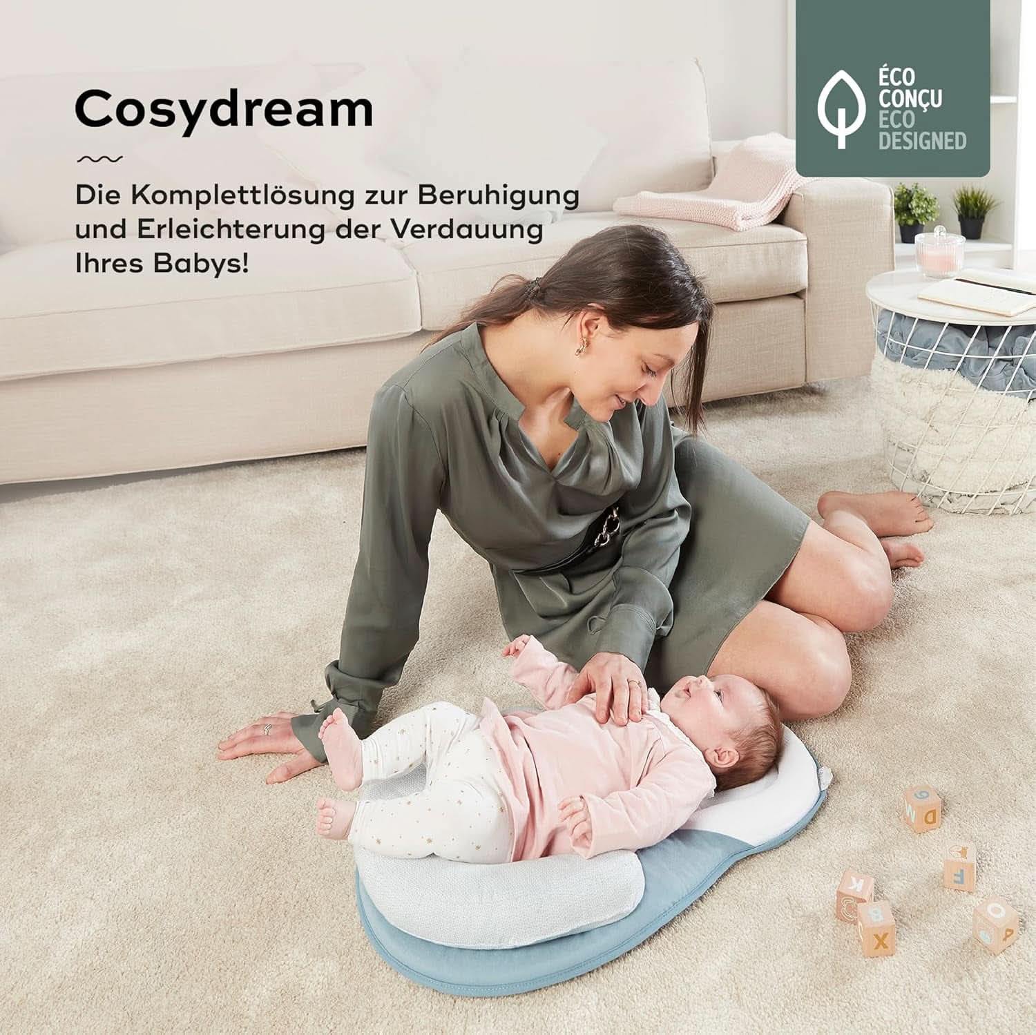Babymoov Cosydream Mosaic polohovací polštář pro miminka k úlevě od koliky a prevenci plagiocefalie, 0-3 měsíce Příslušenství Jídlo a kojení Bebe Naty Shop