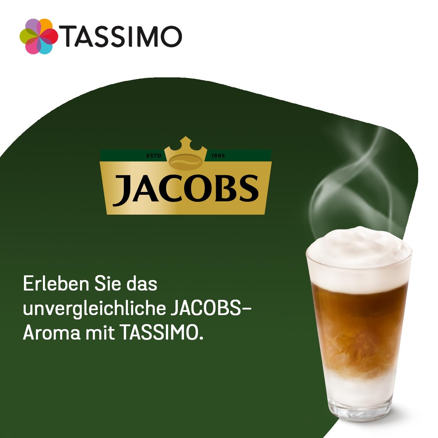 Tassimo Kapseln Jacobs Type Latte Macchiato Classico, 5 x 8 polštářků, 40 kávových kapslí