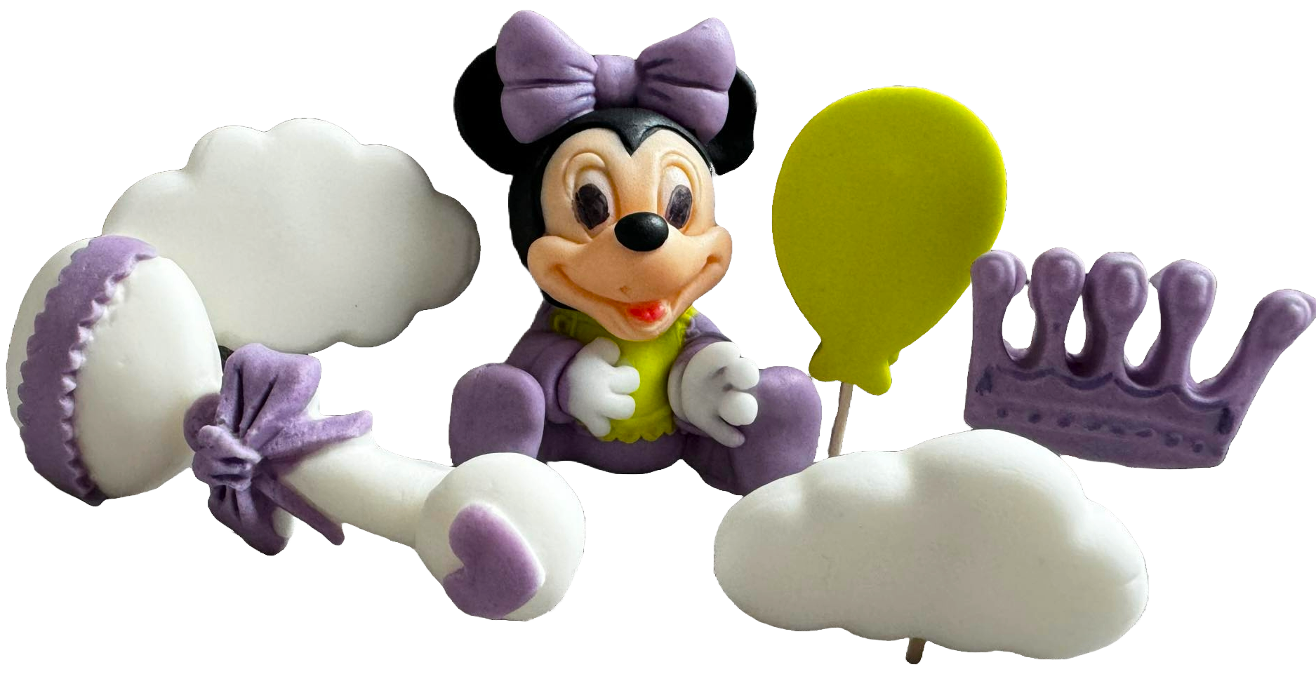 Sada 6 jedlých cukrových dekorací, Minnie Mouse Sugar Paste Decorations Naty Shop