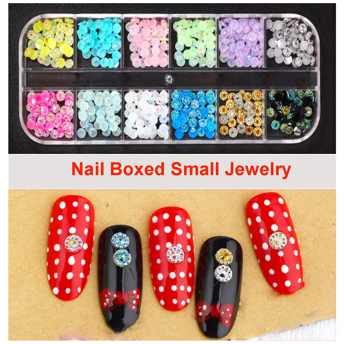 8 Boxen Nail Art Strass Kit - Nail Art Gemischt Strass Set, Nagel Kunst Strasssteine ​​​​Gems Perlen Edelsteine ​​Bunt Pferdeaugen Strass Für Nageldesign Zubehör Mit 1 Pinzetten Und 1 Strass Picker Für DIY