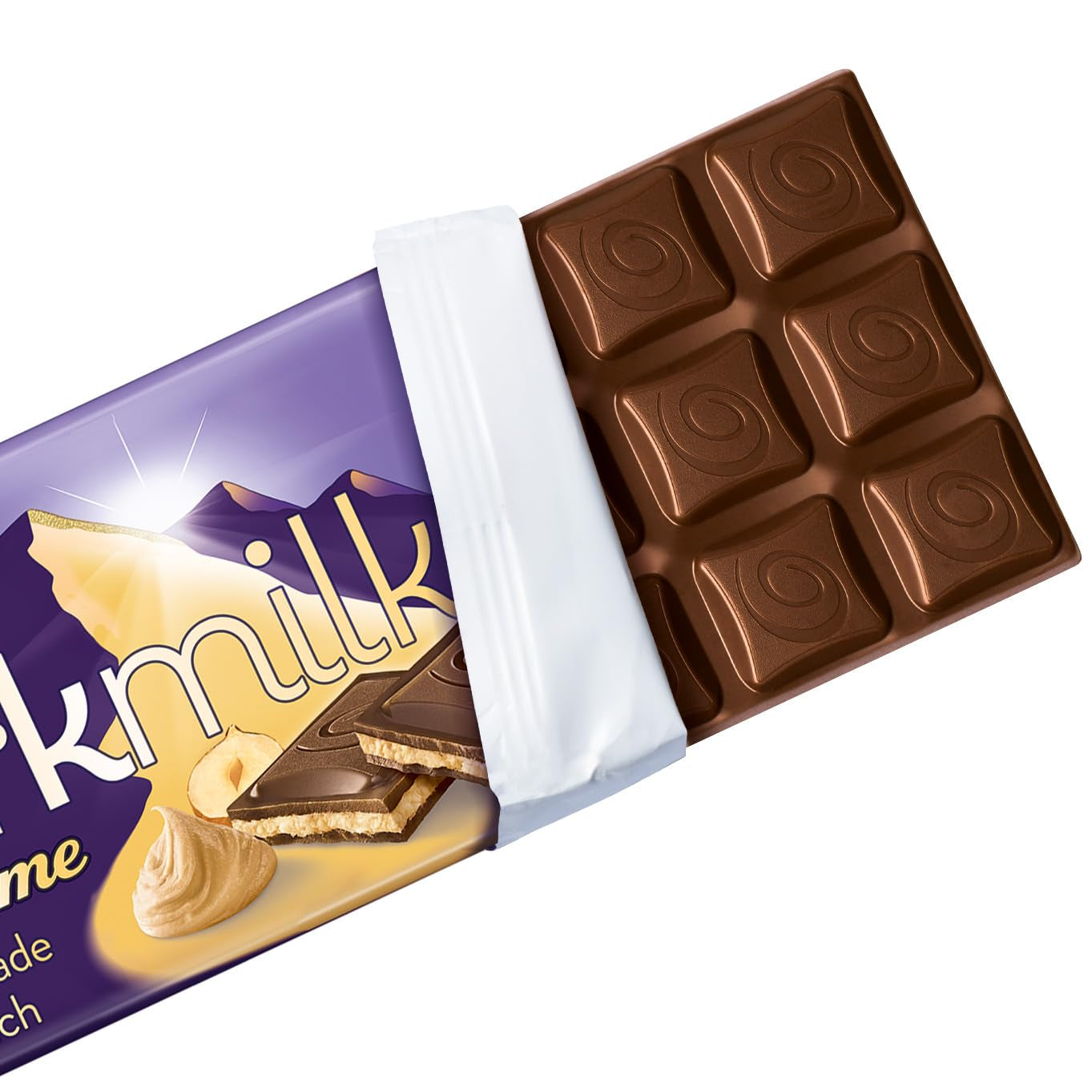 Milka Black Milk – alpská hořká čokoláda s mléčnou a krémovou nugátovou náplní – 85g (balení 5 ks)