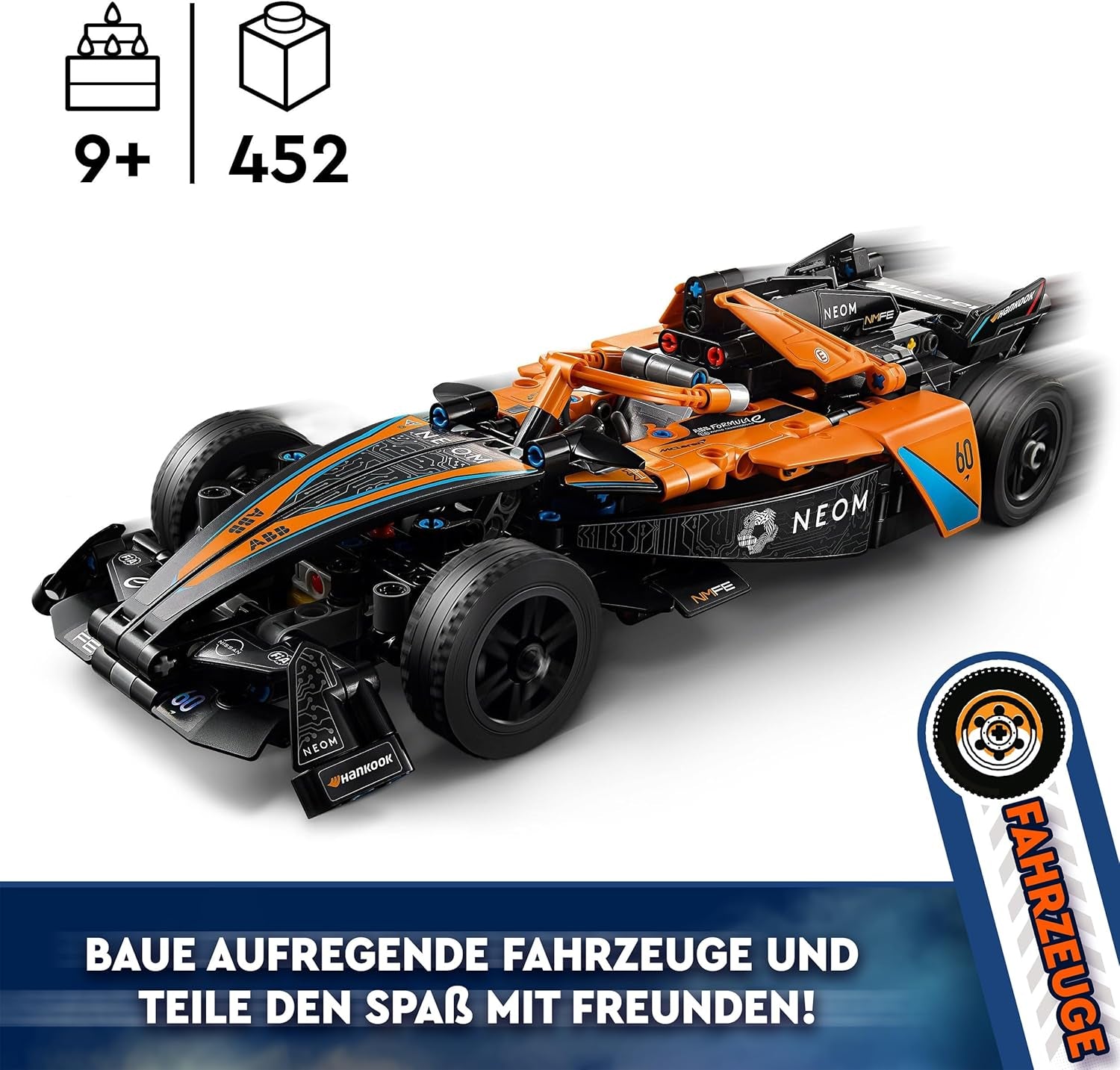 LEGO Technic NEOM Závodní auto Mclaren Formula E, hračka závodního auta pro kluky a dívky od 9 let, sada modelu auta, dekorace do dětského pokoje, nápad na dárek k narozeninám 42169 Stavebnice Beuche den LEGO-Store