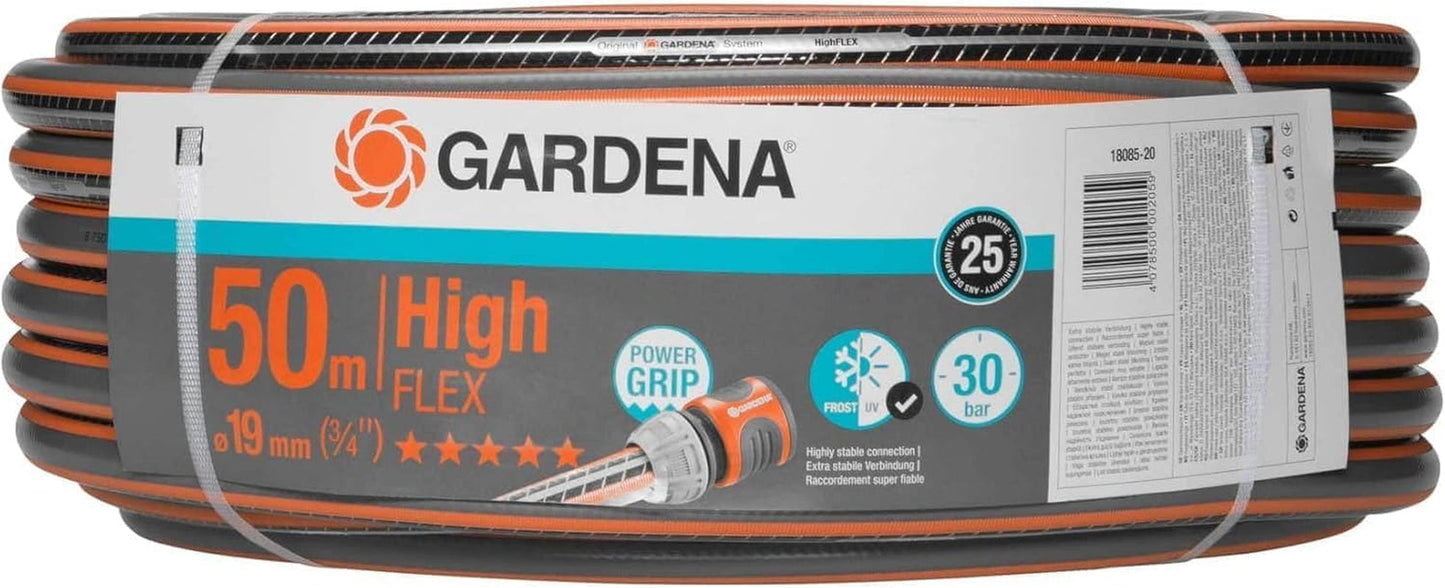 Gardena Zahradní hadice Polyvinylchlorid (PVC), Comfort HighFLEX 19 mm (3/4 palce), 50 m: Zahradní hadice s profilem Power-Grip, tlak 30 barů, velmi flexibilní, rozměrově stálá, odolná vůči UV záření, balená (18085-20)
