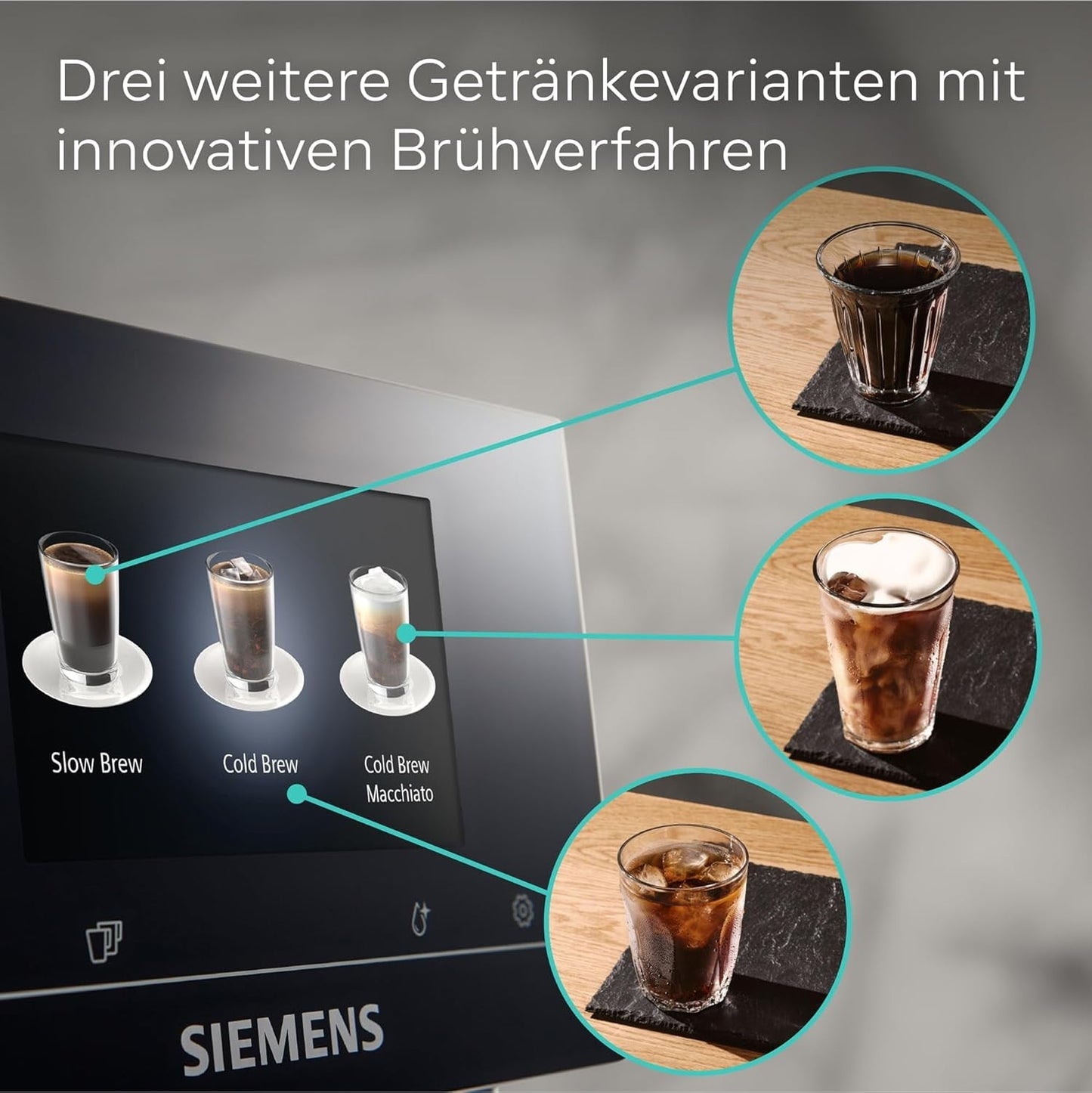 Siemens EQ700 plně automatický kávovar na espresso, velká barevná TFT obrazovka, 36 teplých a studených nápojů, studené vaření, funkce 2 šálků, ovládání aplikací, automatický čisticí systém, černá nerezová ocel, TQ717D03