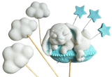 Sada 7 jedlých cukrových dekorací, Bunny Sugar Paste Decorations Naty Shop