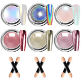 BISHENGYF Silver Chrome Nail Powder – Metal Holo Chromfarbener Nagelpuder, 1G Cromepulver Nägel Glitzer Glänzende Silver Nagelpulver Spiegeleffekt Pigment Nagelkunst, Diy-Dekor-Dekor Frauen Geschenk