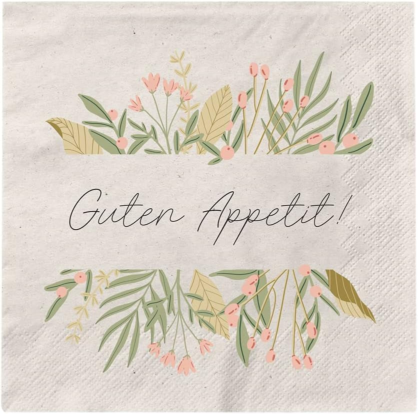 Grafika Werkstatt Serviettes Mit Spruch Groß | 20 kusů | 16,5 X 16,5 cm | Šedá | Dobrou chuť!