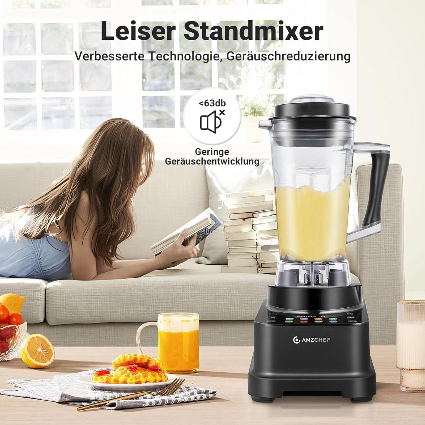 Mixér AMZCHEF, 8 chytrých menu a 10 rychlostí, LCD dotyková obrazovka Kitchen Naty Shop