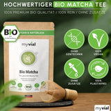 Organický Matcha Tea Prémiový prášek 100 g Zelený čaj nejvyšší kvality z Japonska Kagoshima – ideální pro Smoothie Matcha Latte Japonský zelený čaj Vegan Bez přísad Balení bez plastů