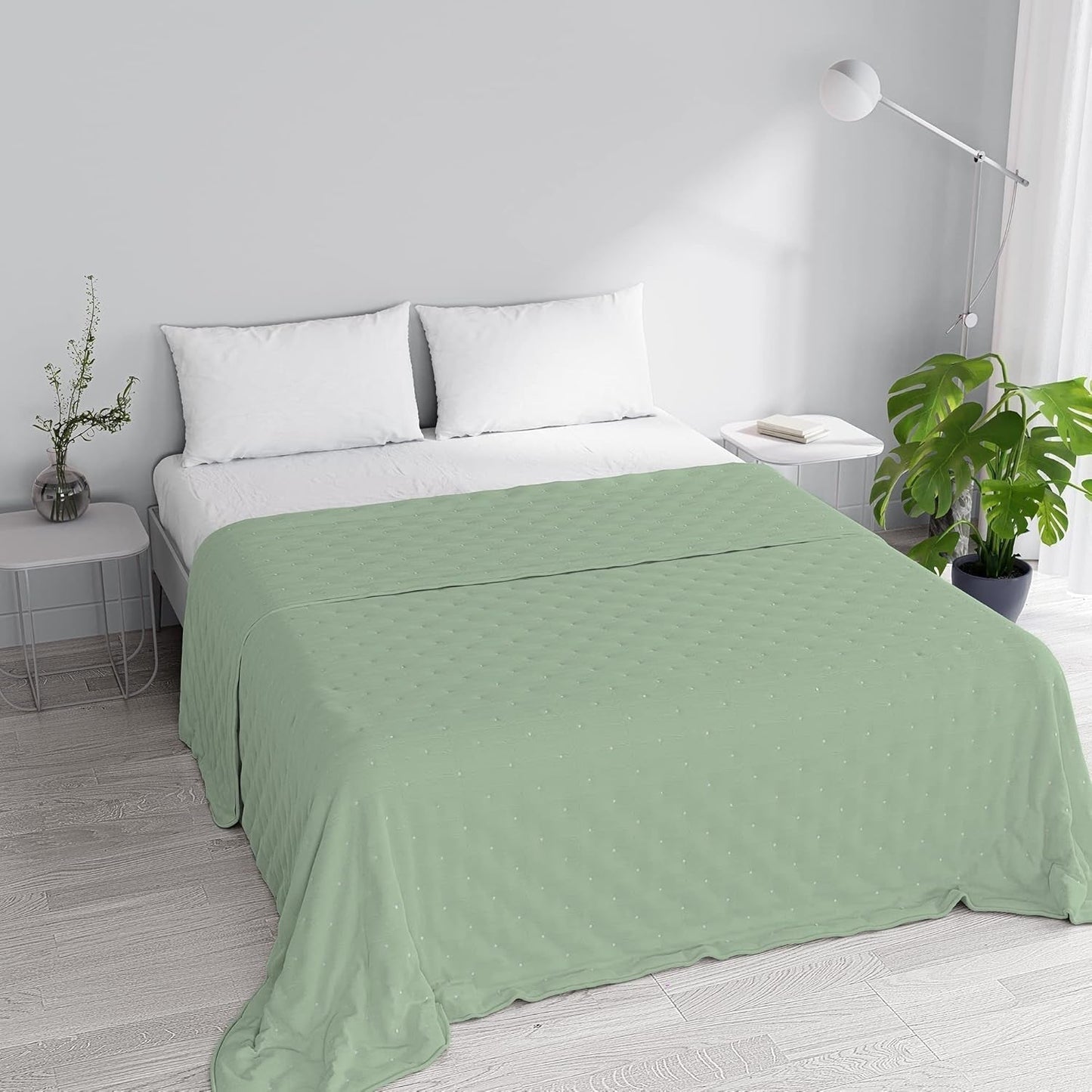 Italské povlečení letní přikrývka CHIC, mikrovlákno, DOUBLE 250X250Cm, světle zelená Přikrývky a přikrývky Naty Shop