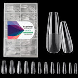 Full Cover False Nails 504 Pack 12 velikostí Umělé nehty s lepidlem na nehty Akrylové umělé nehty s úložným boxem pro nehtové salony a domácí nail art (čtvercové)