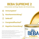 BEBA SUPREME 2 Pokračovací mléko po 6 měsících, pouze laktóza, bez palmového oleje, balení 6 ks (6 x 800 g) Naty Shop