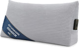 Péřový polštář, zádový polštář, sametový polštář, šířka 70 cm - polštář na čtení na postel, pohovku a pohovku, velký polštář na pohovku, nástěnný polštář, polštář na pohovku, polštář na čtení, podpěra zad, světle šedá