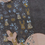 JMEOWIO Nálepka na nehty Weihnachten Gold Glitter Silber 8 Blatt Nálepka na nehty Selbtklebend Nagelaufkleber Schneeflocke Winterurlaub Dekoration Nageldesign Zubehör