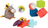B. toys Sada hraček pro miminka s plyšovou hračkou Zebra, kousacím kroužkem, měkkými stavebnicemi a míčky - Motorické hračky Dárková sada pro novorozence od 0 měsíců Dětské hračky Naty Shop Výchozí název