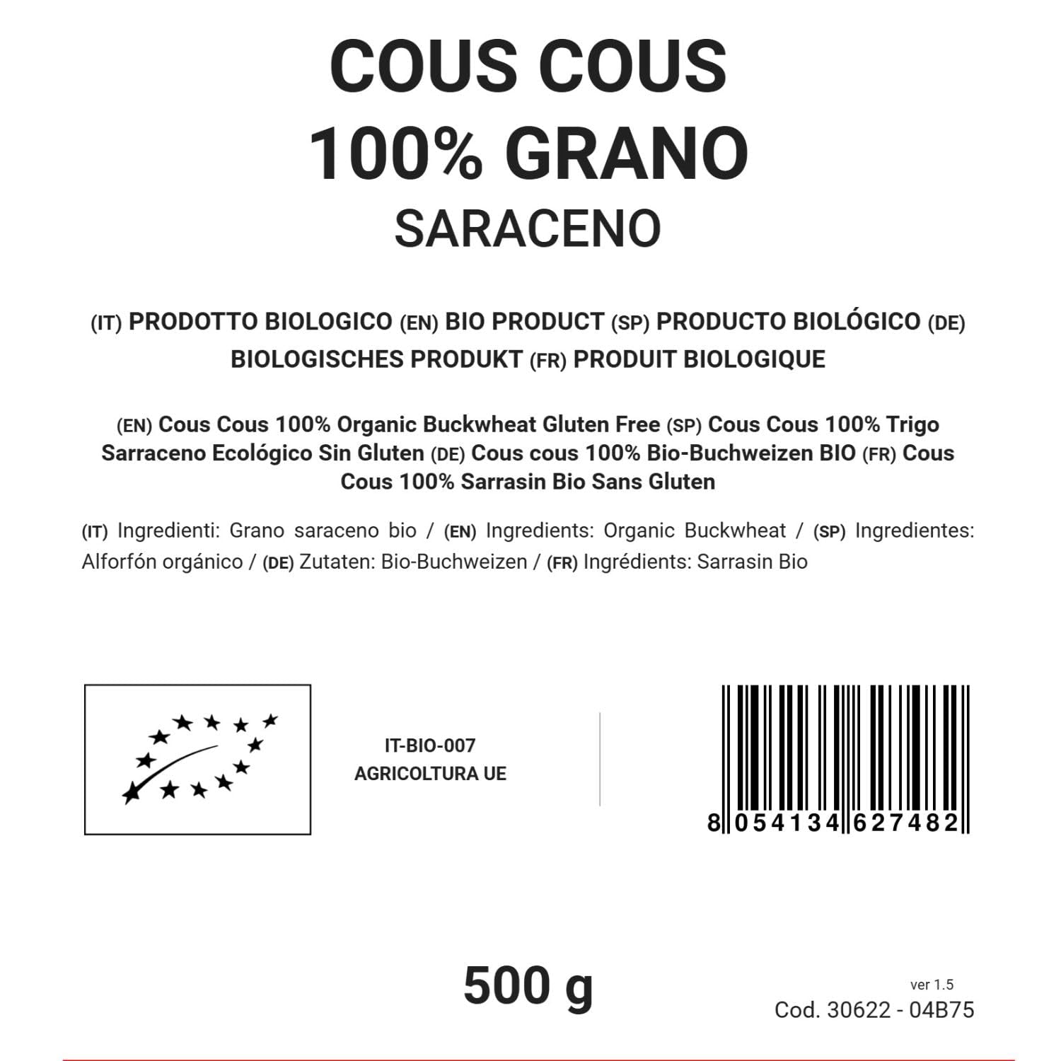 100% bio pohankový kuskus, 500g, bez lepku
