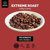 KING'S COFFEE - EXTREME ROAST - Espresso Intenso zrna - velmi nízká kyselost - malodávkové pražení z Itálie - kávová zrna pro plně automatické stroje a portafiltrační stroje - 1 kg