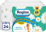 Regina Cartacamomilla – 8 rolí toaletního papíru, 300 načechraných listů, 3 vrstvy, měkký a pevný, obal z recyklovatelného papíru