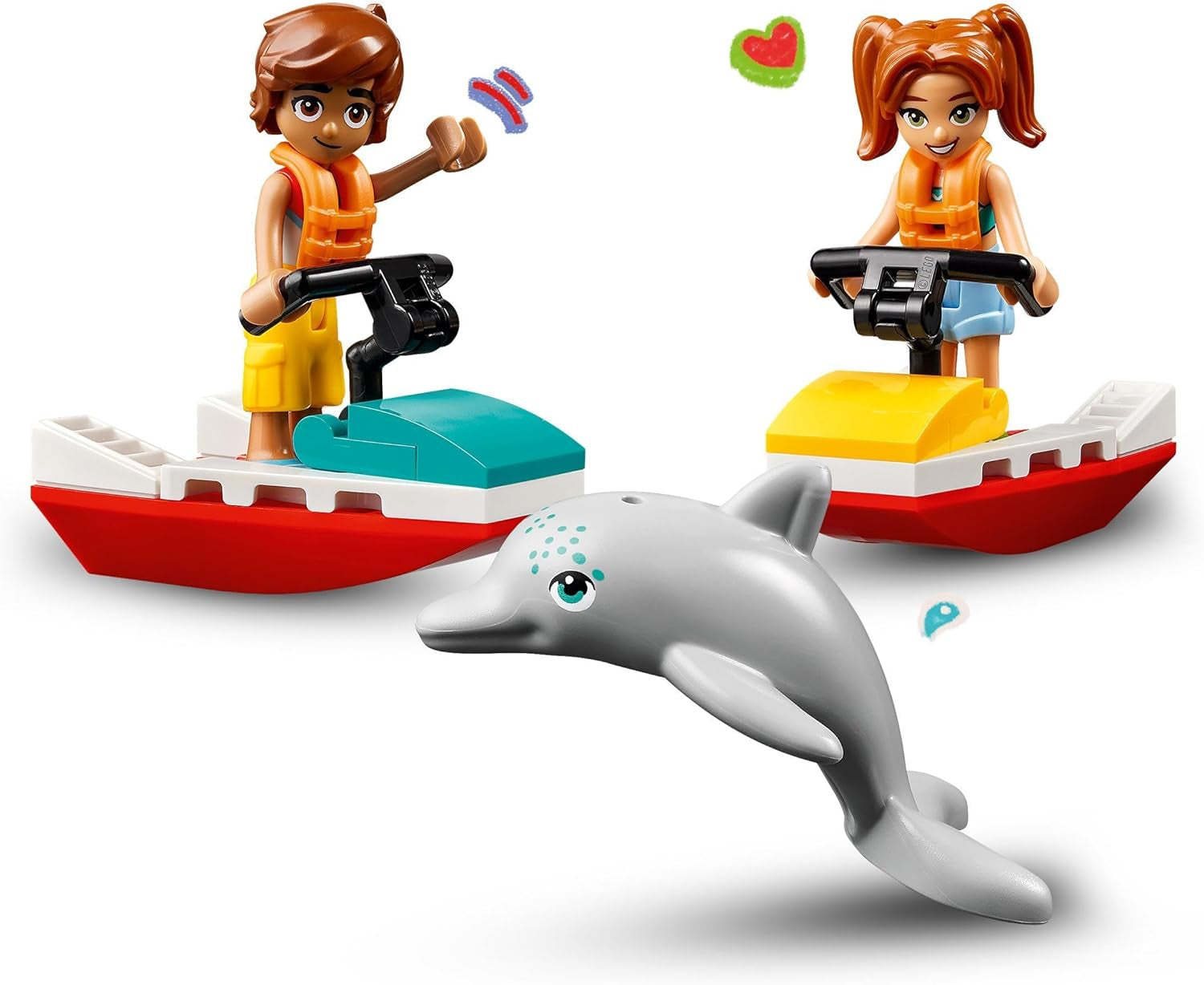 LEGO Friends plavčíková vyhlídková věž s vodními skútry, dětská hračka, tip na dárek pro dívky a chlapce od 5 let se 2 figurkami a delfínem, hračka pro vodní skútry 42623 Stavebnice Besuche den LEGO-Store