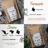 ORIGEENS Bio Kaffeebohnen Probierset 1kg | Premium Bio Arabica Kaffee Ganze Bohnen Set 4x250g | Tradiční Röstung | Kaffee Geschenkset