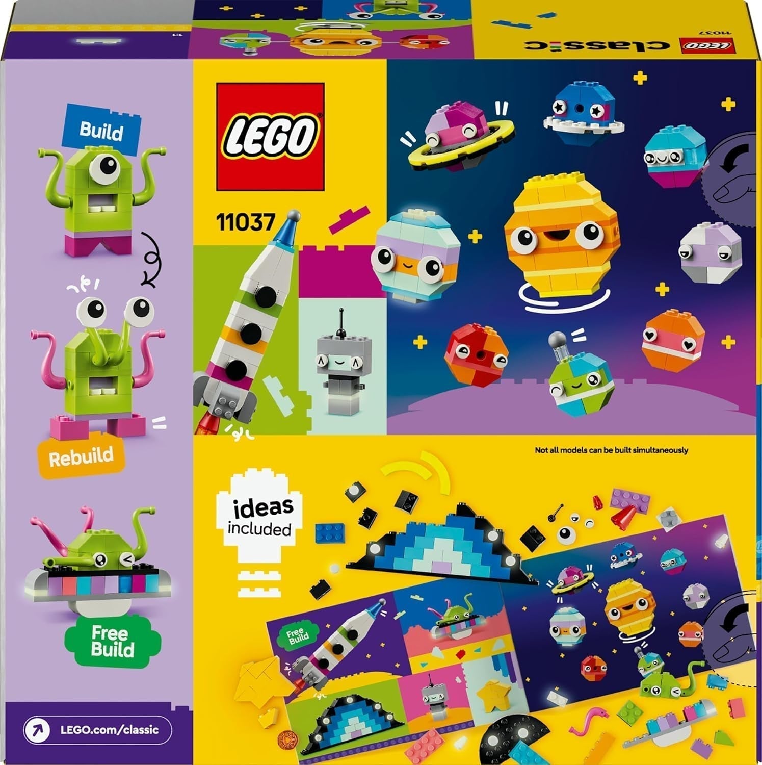 LEGO Classic Creative Space Planets Model stavby sluneční soustavy pro děti Vesmírná hračka s raketovou vesmírnou lodí Planety a mimozemšťané Dárek pro děti 5leté chlapce a dívky 11037 Stavebnice Beuche den LEGO-Store