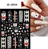5 Blatt 3D Nálepka na nehty Weihnachten Nagelaufkleber 5D Stereoskopisch Selbstklebend Schneeflocke-Weihnachtswinterurlaub Nálepka na nehty Dekoration Nageldesign Zubehör