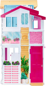 Barbie dům Dream Villa Třípatrový 5pokojový městský dům včetně doplňků, jako je nábytek, skládací a úložný prostor, hračky od 3 let, domečky pro panenky Naty Shop DLY32