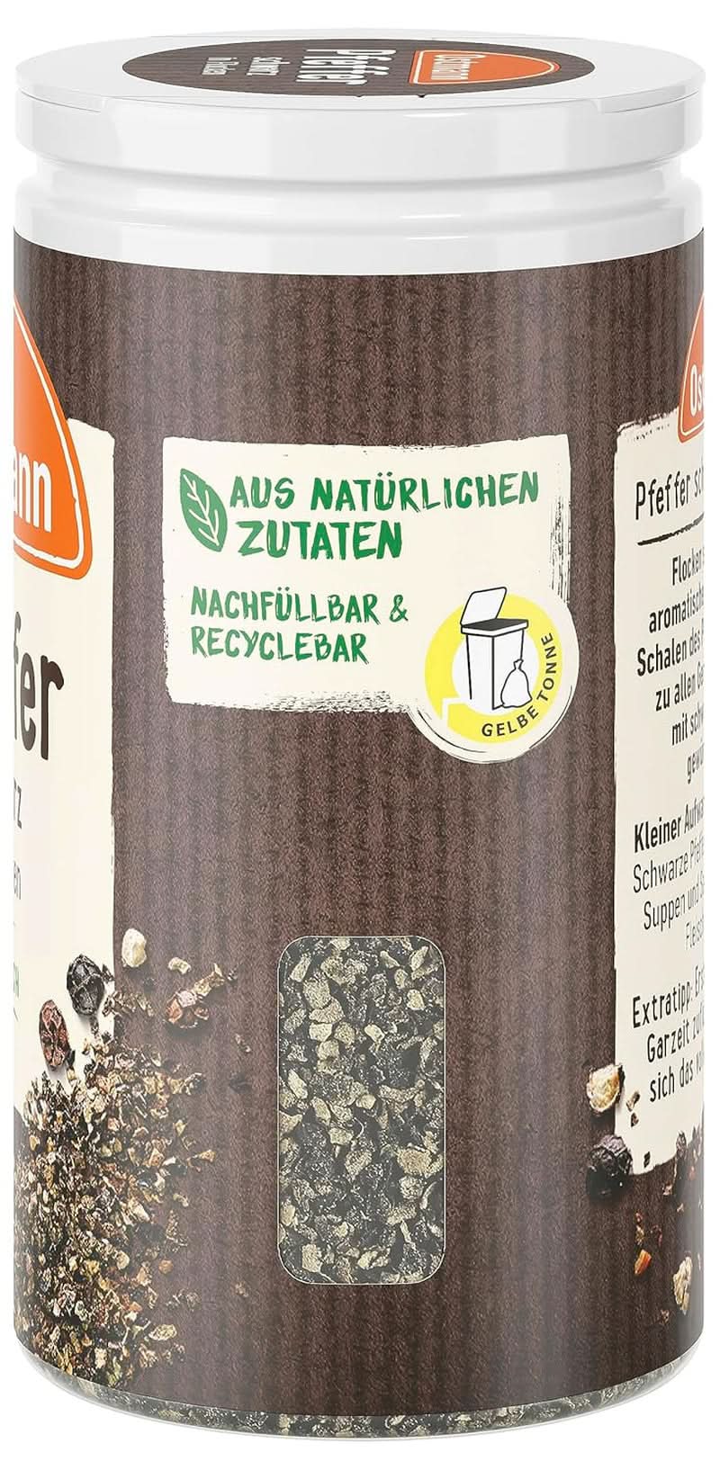 Ostmann - Vločky černého pepře, 25 gramů Condimente Naty Shop