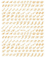 6 Blatt Nagelsticker Alte Alphabetzahlen Nagelaufkleber Selbtklebend Alte Briefe Nail Art Sticker Dekoration Nageldesign Zubehör