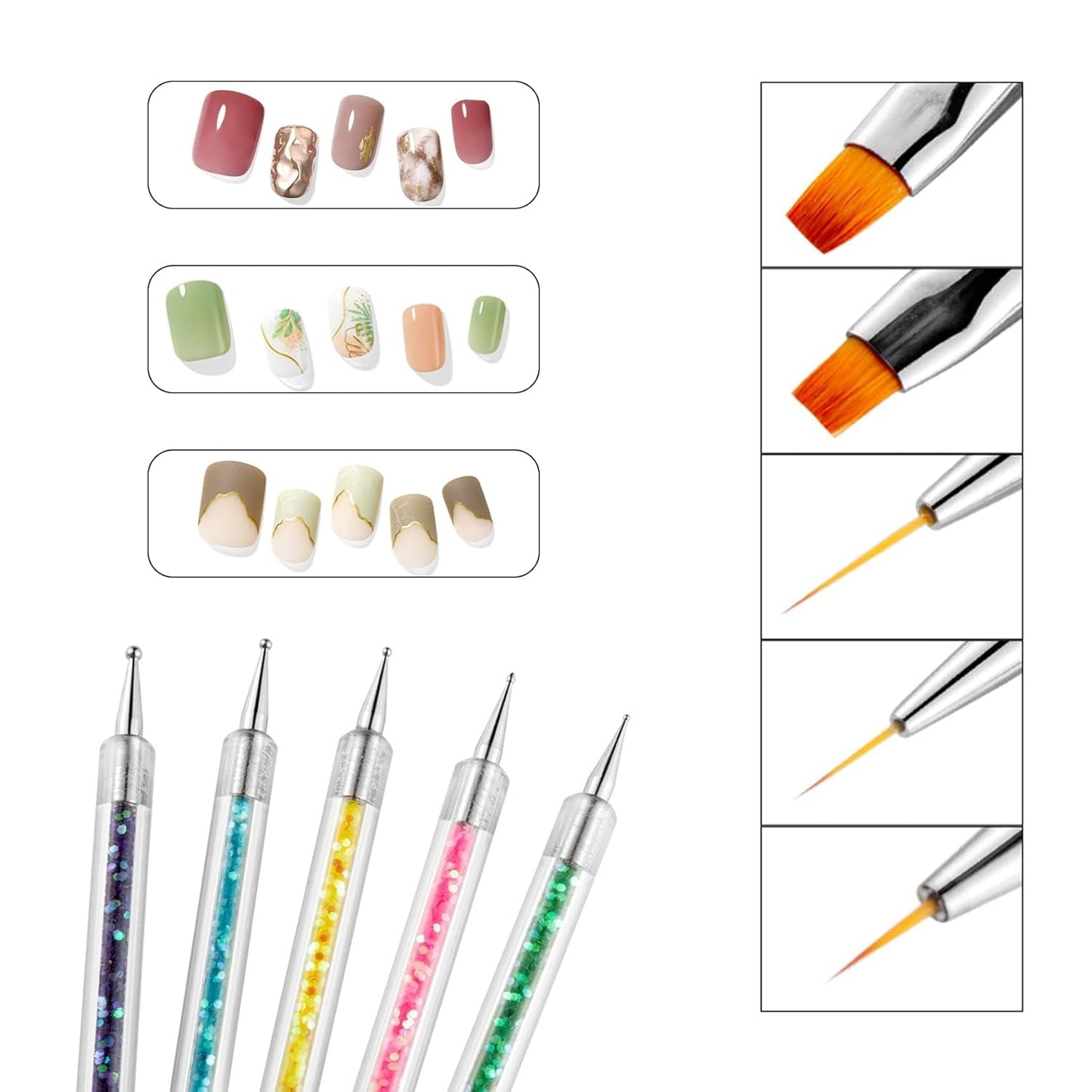 Nagel Art Fineliner Pinsel[5 kusů],Nagel Art Liner Pinsel,Professionel Detail Pinselset,Nagellack Pinsel,Für Nail Art Design Painting Salon,Nageldesign Nagel Fußpflege