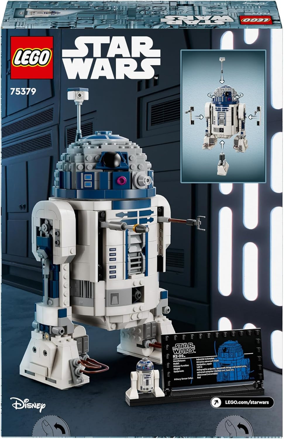 Sada modelů LEGO Star Wars R2-D2 pro děti, chlapce a dívky, sestavitelná figurka droida s minifigurkou Dartha Maleka k 25. výročí a dekoračním talířem, kolekce Nápad na dárek 75379 Stavebnice Besuche den LEGO-Store