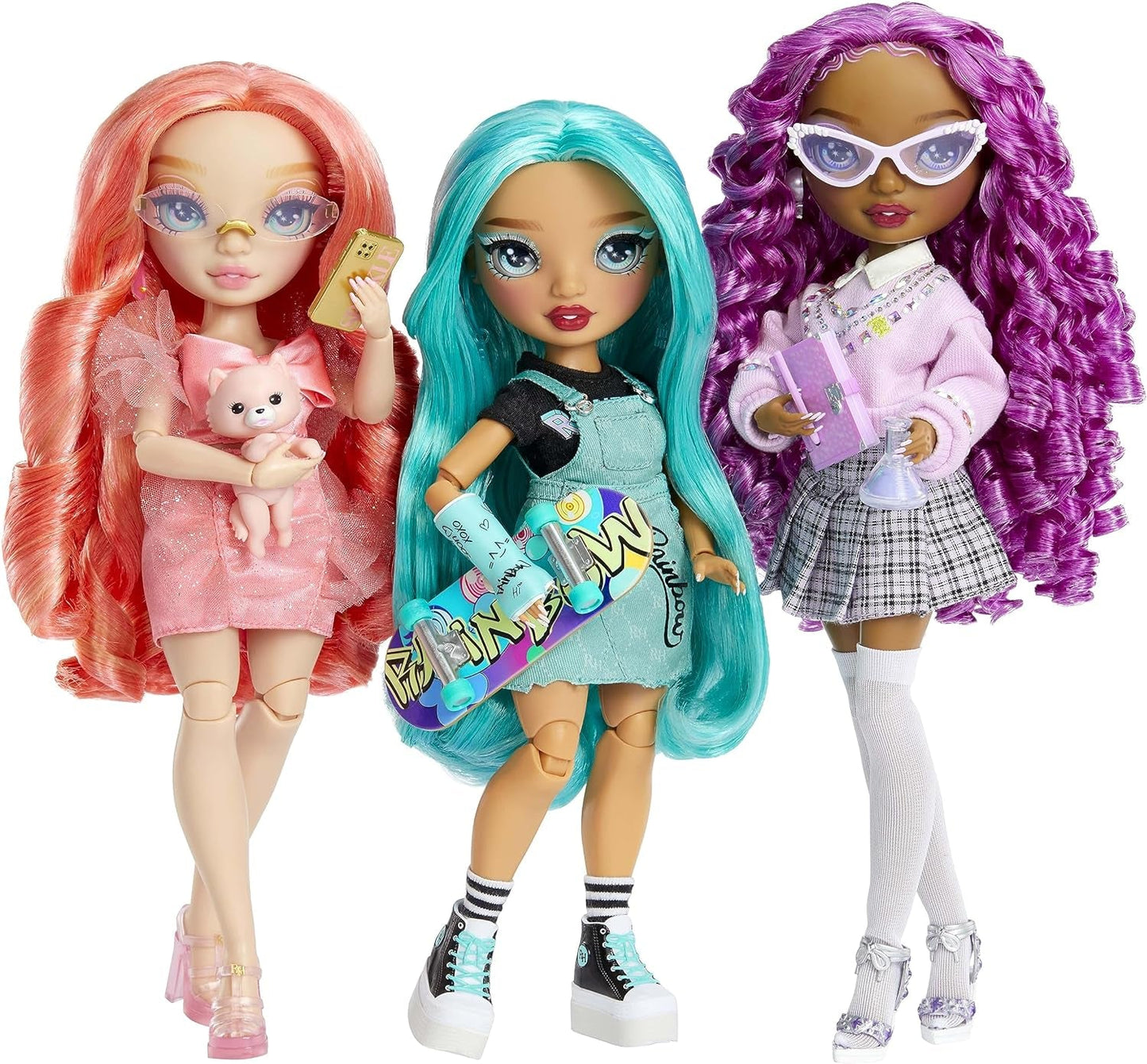 Panenka Rainbow High Fashion - Pinkly Paige - Růžová módní panenka v módním oblečení - s brýlemi a více než 10 barevnými doplňky na hraní - Ideální pro děti od 4 do 12 let a sběratele