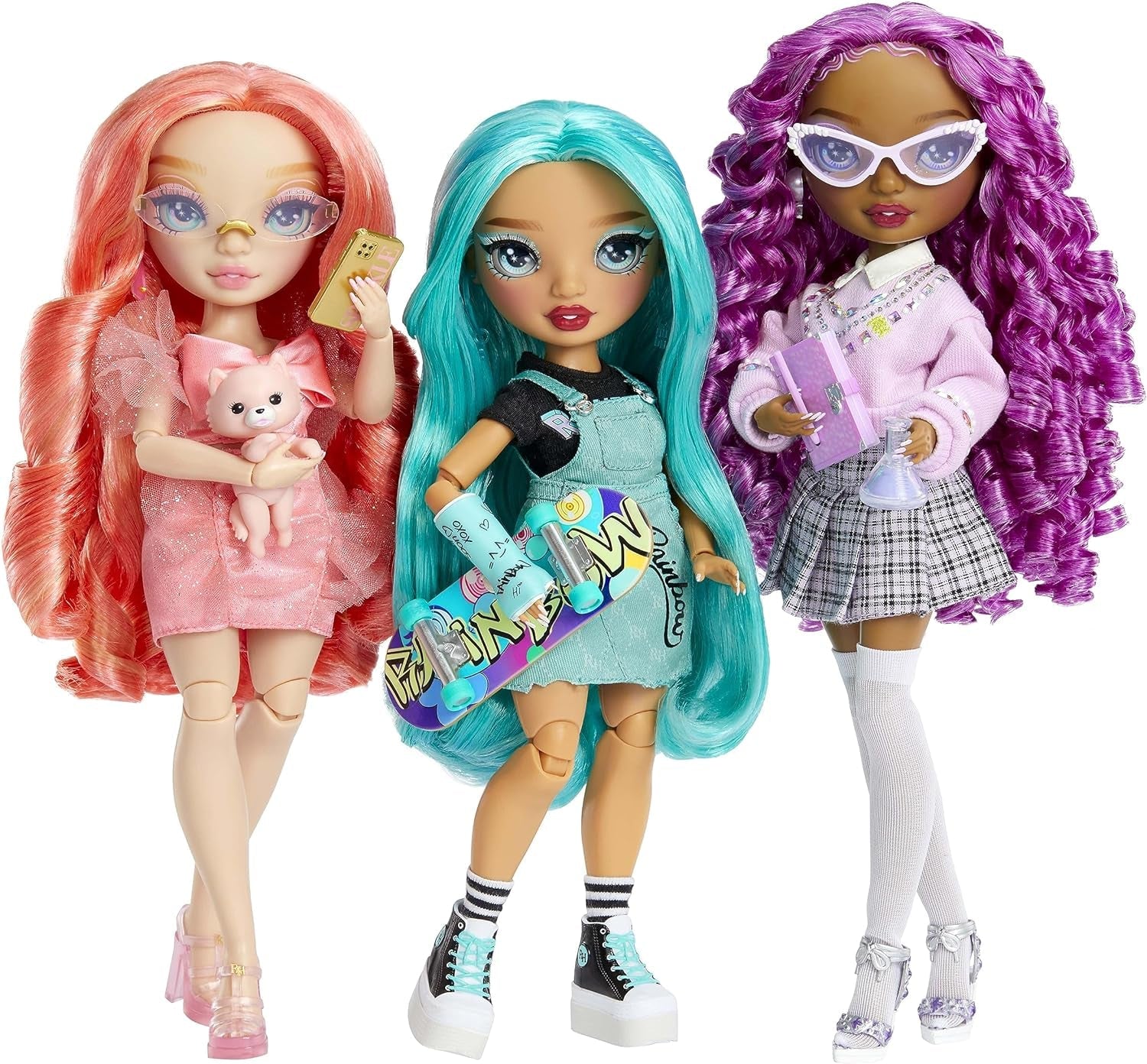Panenka Rainbow High Fashion - Pinkly Paige - Růžová módní panenka v módním oblečení - s brýlemi a více než 10 barevnými doplňky na hraní - Ideální pro děti od 4 do 12 let a sběratele