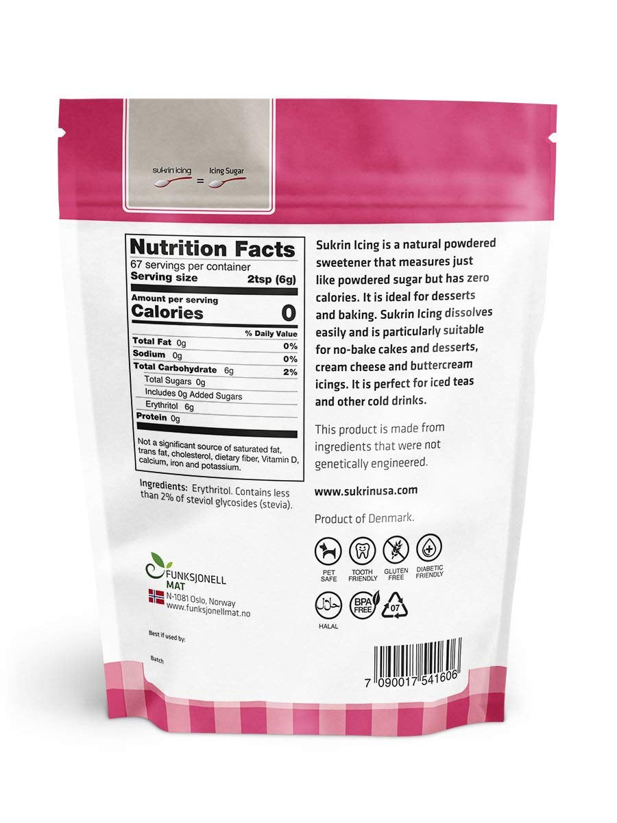 Sukrin Melis Zuckerersatz, Die Natürliche Alternative Zu Puderzucker Ohne Kalorien, 1Er Pack (1 X 400 G) Sladidla Naty Shop