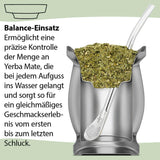 Čajová sada Mate Bio ● 3 sortimenty Mate + Dvoustěnný hrnek Mate z nerezové oceli + Bombilla + Návod na vaření (černý)