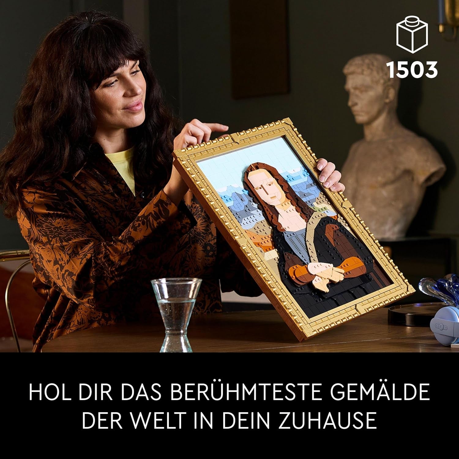 LEGO Art Mona Lisa, Sada pro dospělé, Obraz Leonarda Da Vinciho na zavěšení, Kreativní činnost pro muže a ženy, Dárek pro milovníky umění, Italské renesanční umění 31213 Stavebnice Besuche den LEGO-Store