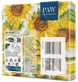 PAW - 3vrstvé ubrousky (33 X 33 cm) I 20 kusů I Ideální na narozeniny, večírky, rande I Podzimní dekorace na stůl I Barevné papírové ubrousky - Slunečnicové žluté lístky I Tančící slunečnice