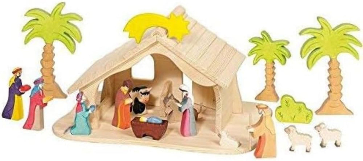 Domeček pro panenky Holztiger s vánoční hvězdou (žádné figurky, žádné stromy)