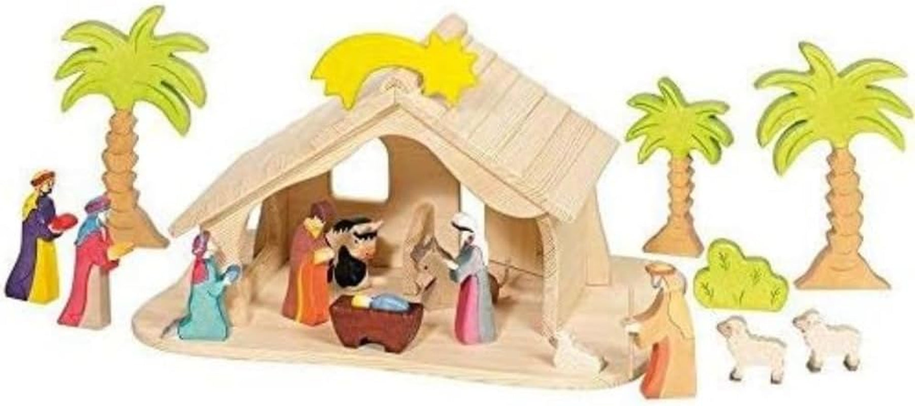 Domeček pro panenky Holztiger s vánoční hvězdou (žádné figurky, žádné stromy)
