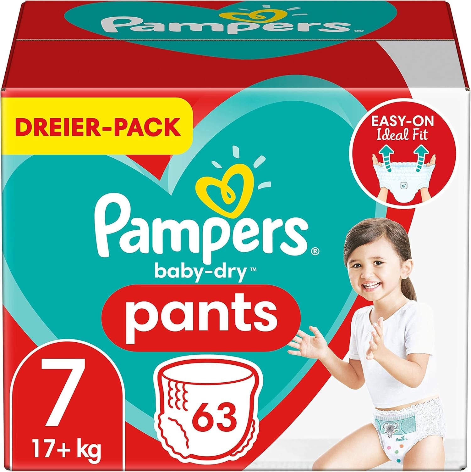 Plenky Pampers Baby-Dry, velikost 8, 43 plen, od 19 kg, balení Jumbo+