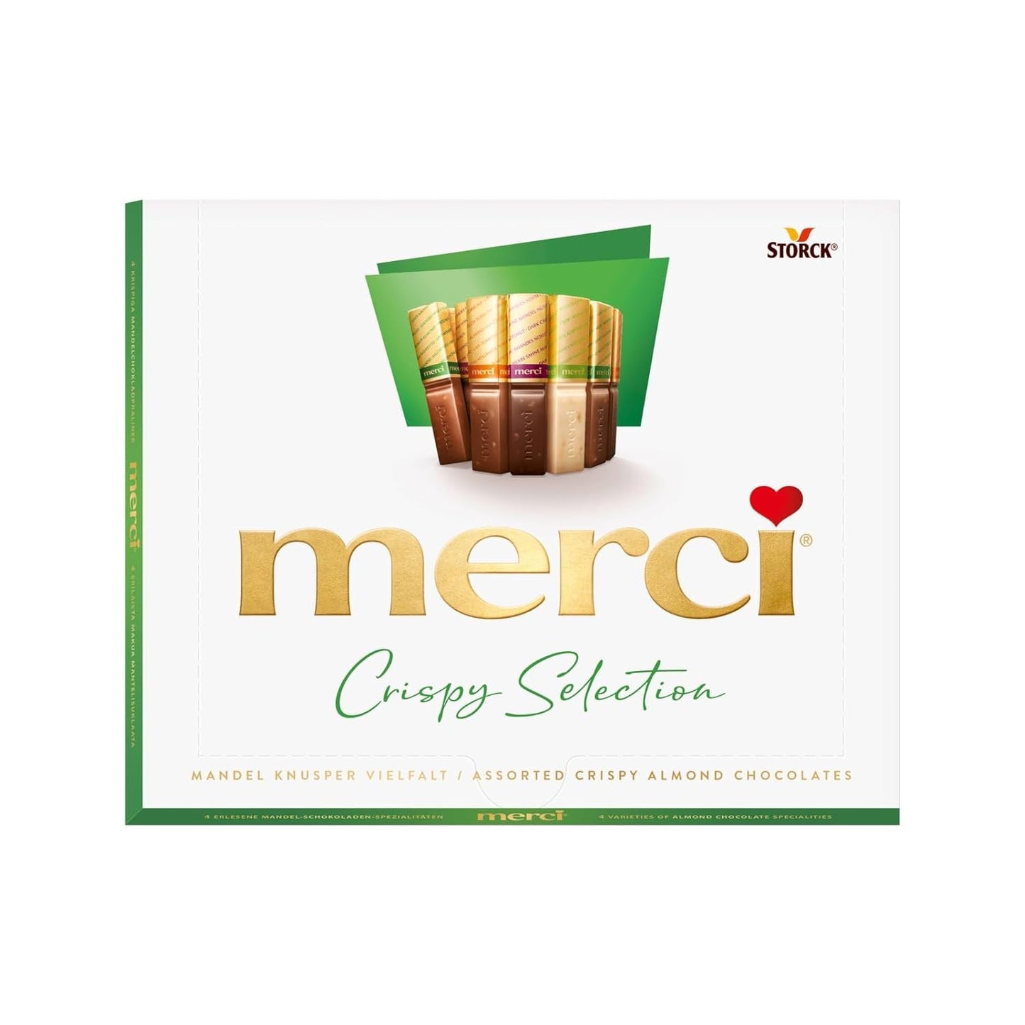 merci Finest Selection Mandle Crunch Variety – 1 x 250 g – Rafinované speciality s ořechy a čokoládou – Pralinky plněné i neplněné