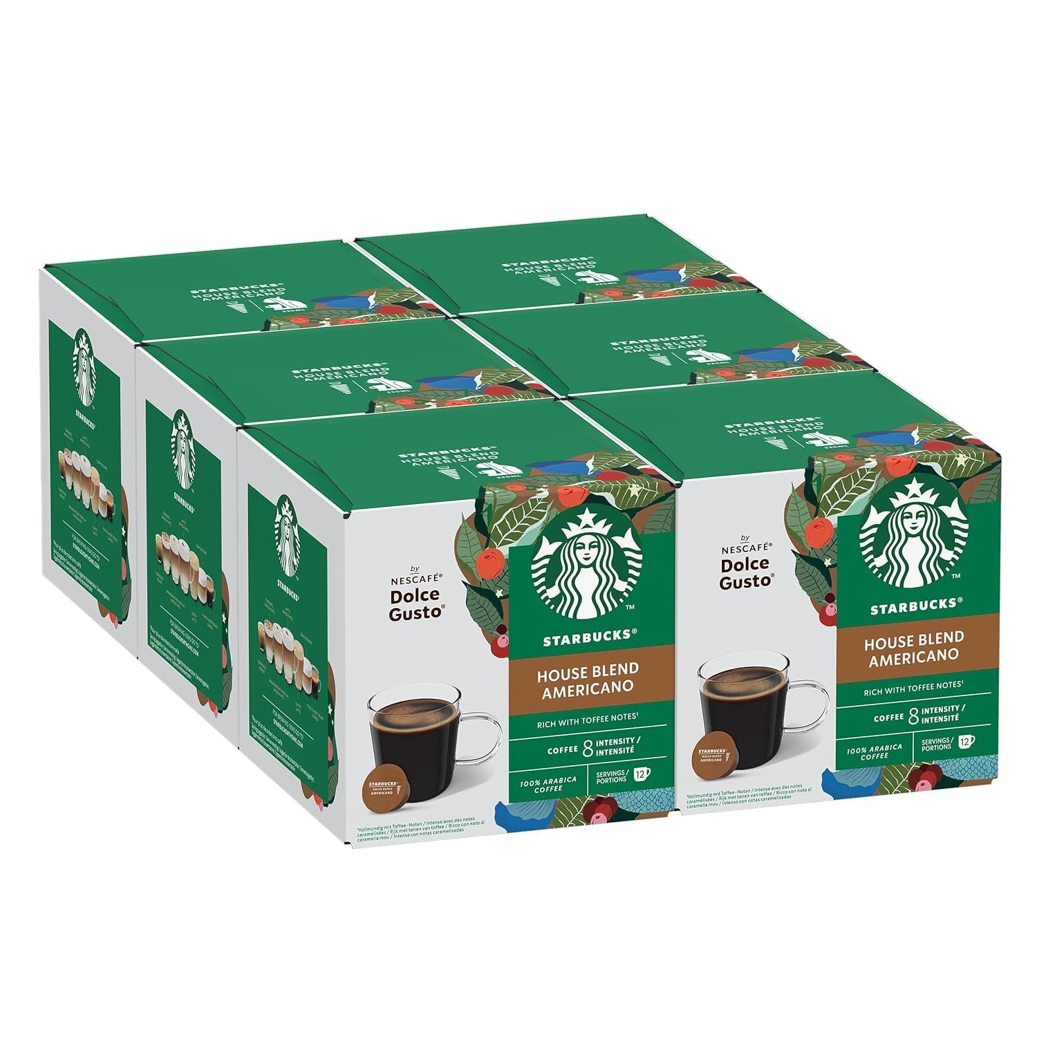 STARBUCKS House Blend od Nescafé Dolce Gusto, Mittlere Röstung, Kaffeekapseln 6 x 12 (72 kapsel)
