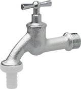 Rohatý kohoutek – 20,95 mm (1/2 palce) vnější závit – Včetně připojení hadice – Vysoce kvalitní mosaz – Ideální jako venkovní kohoutek / kohoutek s dešťovým sudem / kohoutek / uzavírací ventil / FLOR92590