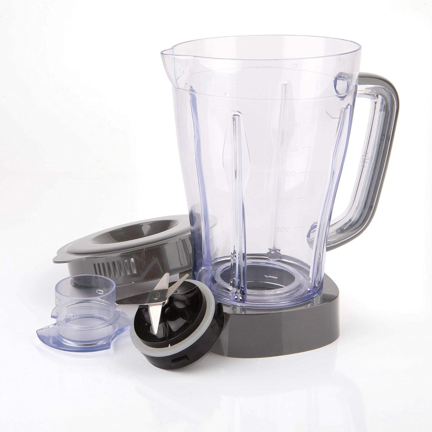 BLACK+DECKER Stolní mixér | 500W | 2 rychlosti | Pulzní funkce | Glaskrug | 1,5L | Edelstahlmesser Mit 4 Klingen | Herausnehmbar Und Leicht Zu Reinigen | Weiß Und Grau Kitchen Naty Shop