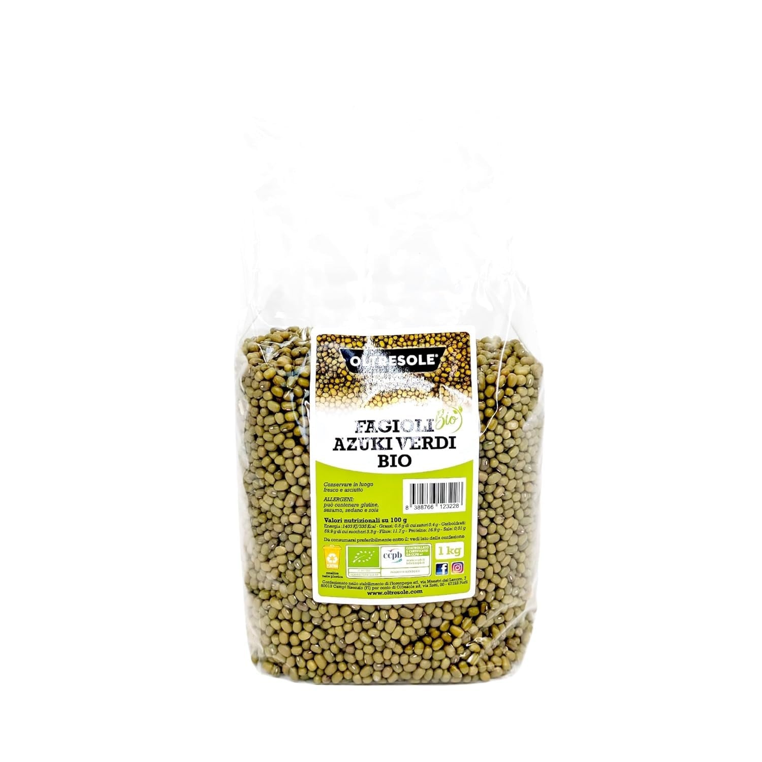 Bio zelené fazole azuki, 5 kg, sušené luštěniny z kontrolovaných bio plodin, ideální pro veganské a vegetariánské polévky, saláty a recepty, ekonomické balení