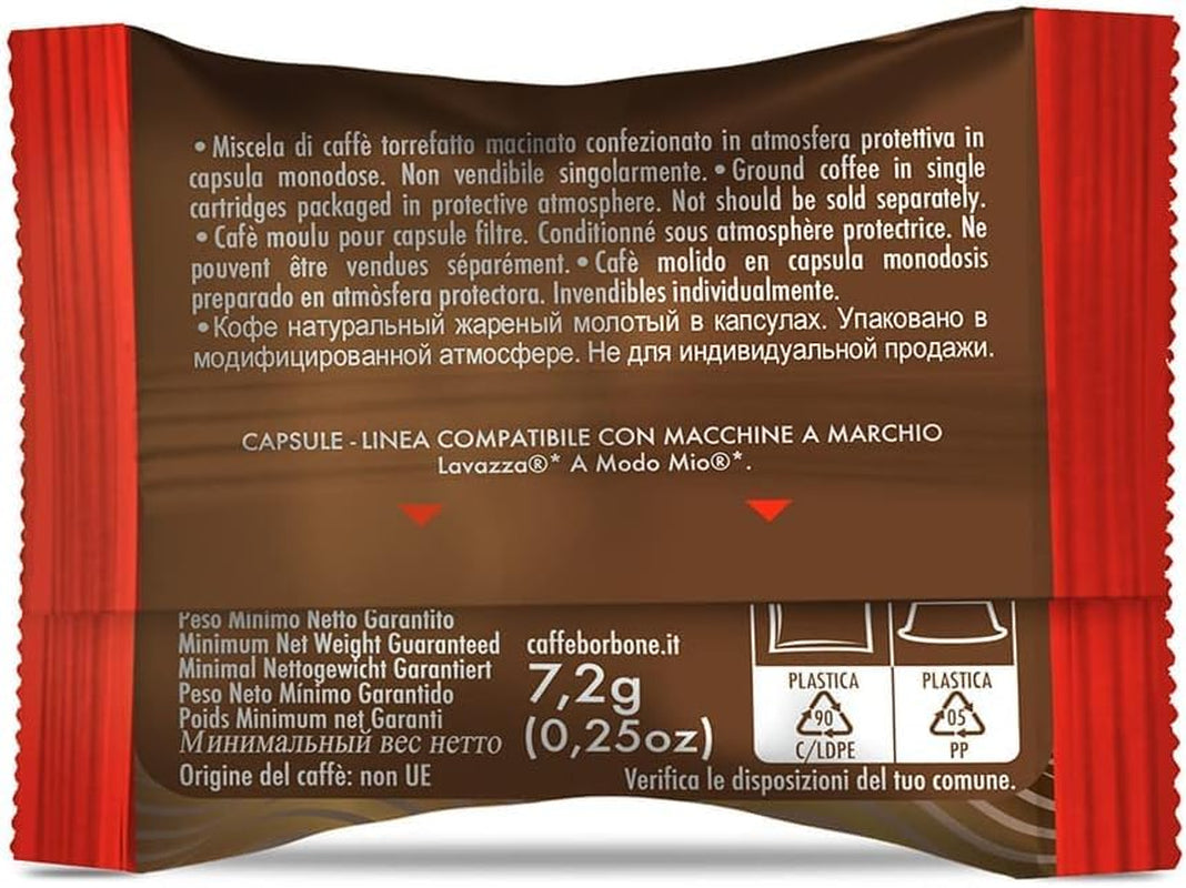 Caffè Borbone Don Carlo, Rote Mischung - 50 Kapseln - Kompatibilní s Lavazza®* A Modo Mio®* Haushalts-Espressomaschinen