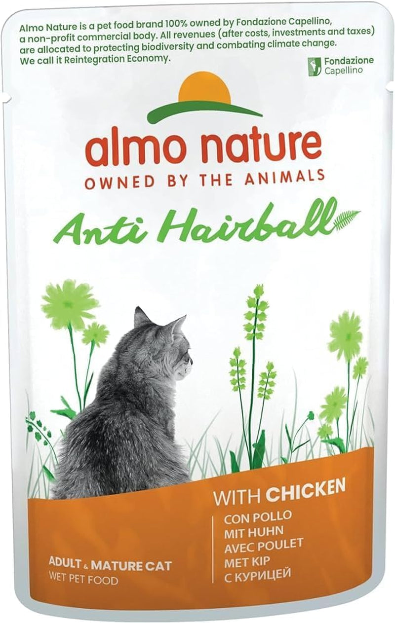 Almo Nature Functional - Kuličky proti srsti - Mokré krmivo pro dospělé a dospělé kočky - se štěňaty - Bojuje proti tvorbě chlupů - 70 g (balení 30 ks)