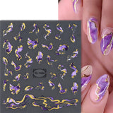 JMEOWIO Nálepka na nehty Marmor French Tip 8 Blatt Nálepka na nehty Selbtklebend Nagelaufkleber Dekoration Nageldesign Zubehör