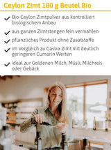 - BIO Cejlonský Zimt | Ceylon Zimtpulver aus kontrolliert biologischem Anbau | Zimtpulver fein vermahlen aus ganzen Zimtstangen. Ideální pro müsli, Milchreis, Gebäck uvm. | Obsah: 180 g